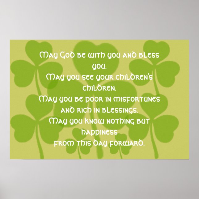 Irish Eriage Blessing Poster (Vorne)