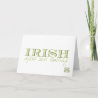 Irish Eyes lächelt Viel Glück Grußkarte