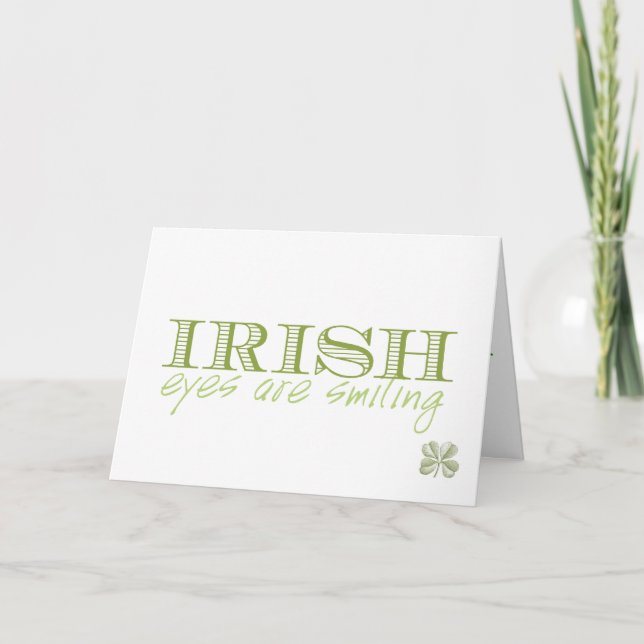 Irish Eyes lächelt Viel Glück Grußkarte Karte (Vorderseite)