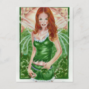 Irish Fairy Kleeblatt Postcard Postkarte
