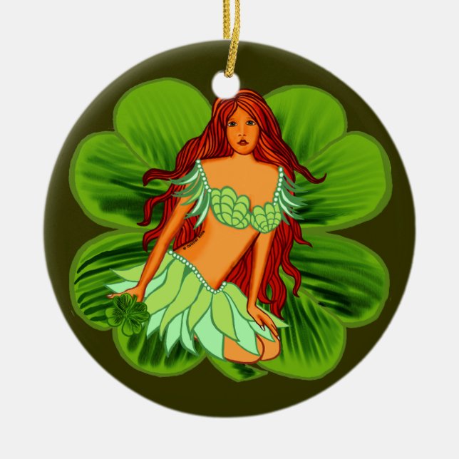 Irish Fairy Rundschmuck Keramikornament (Vorne)