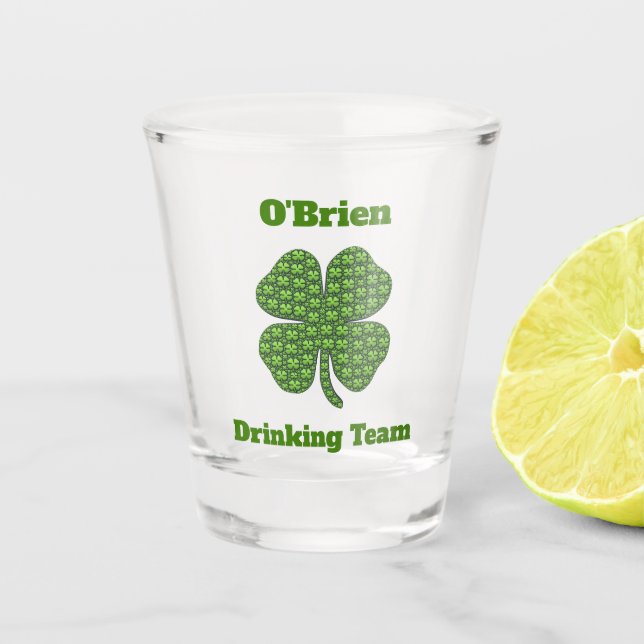 Irish Family Drink Team Clover Kleeblatt Schnapsglas (Vorderseite)