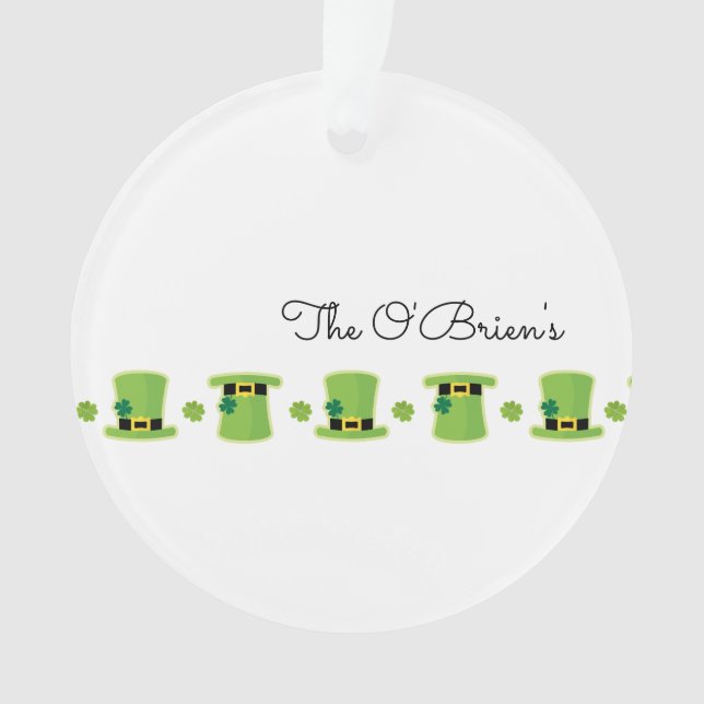 Irish Family Kleeblatt Green Hat Keepake Ornament (Vorderseite)