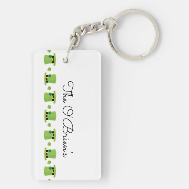 Irish Family NAME Kleeblatt Green Ireland Hat Schlüsselanhänger (Rückseite)