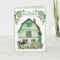 Irish Farmhouse | Green Barn | Carte d'anniversair