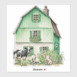 Irish Farmhouse | Grüne Scheune Aufkleber