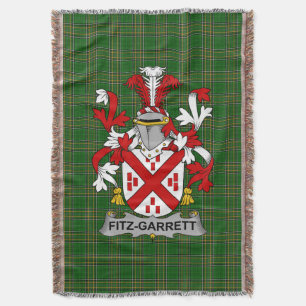 Irish Fitz-Garrett Coat of Arms Familienwappen Ire Decke