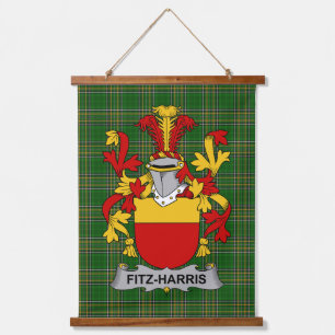 Irish Fitz-Harris Coat of Arms Familienwappen Wandteppich Mit Holzrahmen
