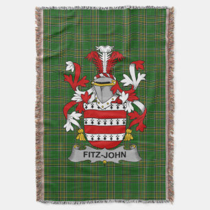 Irish Fitz-John Coat of Arms Familienwappen Irland Decke