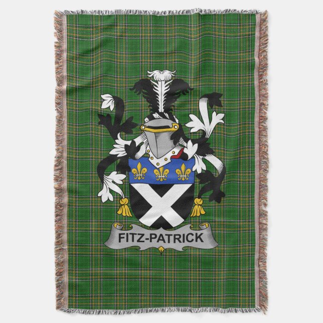 Irish Fitz-Patrick Coat of Arms Familienwappen Ire Decke (Vorderseite Vertikal)