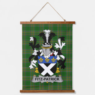 Irish Fitz-Patrick Coat of Arms Familienwappen Wandteppich Mit Holzrahmen