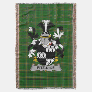 Irish Fitz-Rice Coat of Arms Familienwappen Irland Decke