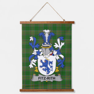 Irish Fitz-Rith Coat of Arms Familienwappen Wandteppich Mit Holzrahmen