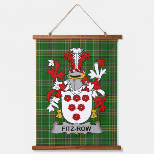 Irish Fitz-Row Coat of Arms Familienwappen Wandteppich Mit Holzrahmen