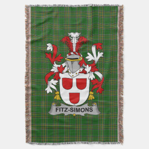 Irish Fitz-Simons Coat of Arms Familienwappen Irla Decke