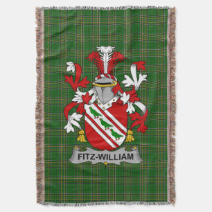 Irish Fitz-William Coat of Arms Familienwappen Ire Decke