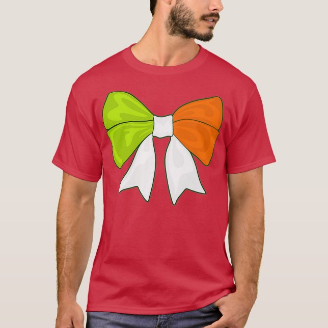 Irish Flag Bow Krawatte St Patrick Paddy Patty Day T-Shirt (Vorderseite)