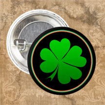 Irish Flag Button, Lucky Clover Irland / St Paddy