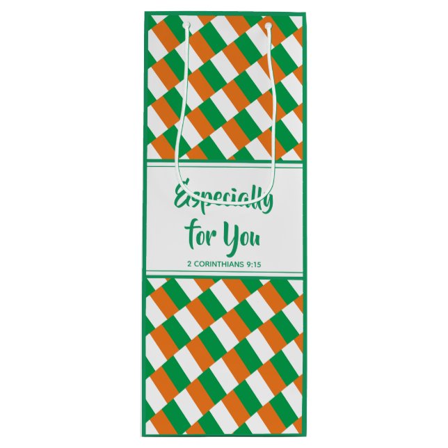 IRISH FLAG | Christliche Verse Geschenktüte Für Weinflaschen (Vorderseite)