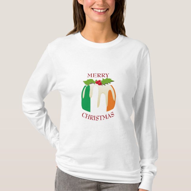 IRISH FLAG Christmas Pudding T-Shirt (Vorderseite)