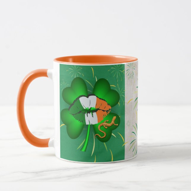 Irish Flag Coffee Tasse, St. Patrick's Day Tasse (Links)
