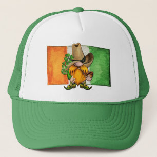 Irish Flag Cowboy Gnome Lucky Truckerkappe