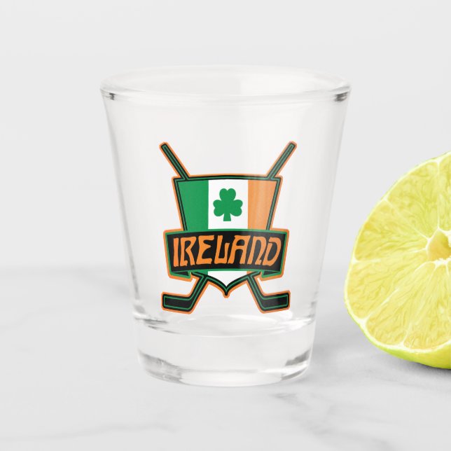 Irish Flag Ice Hockey-Logo Schnapsglas (Vorderseite)