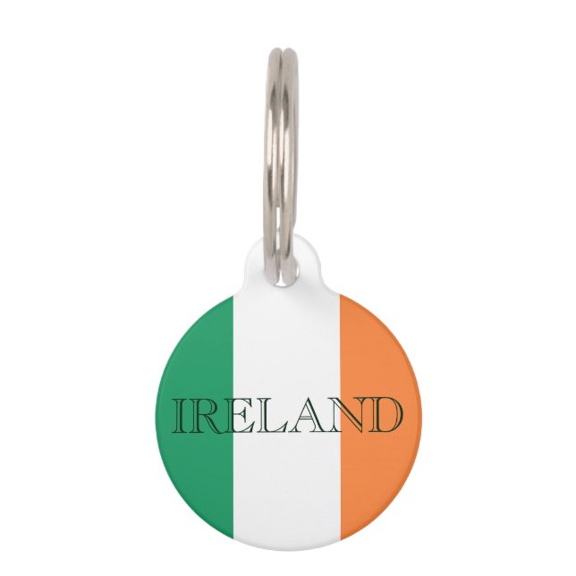Irish Flag Ireland Anpassbares Patent Haustiermarke (Vorderseite)