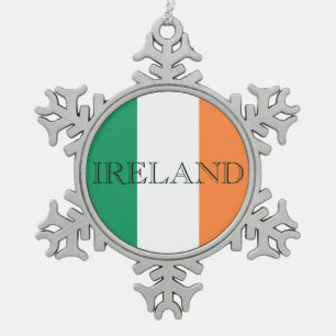 Irish Flag Ireland Corncz Schneeflocken Zinn-Ornament