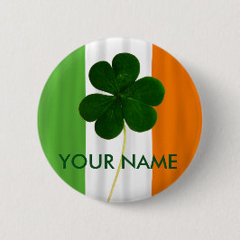 Irish Flag Ireland Kleeblatt Clover Volunteer Button