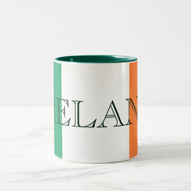 Irish Flag Ireland Zweifarbige Tasse (Mittel)