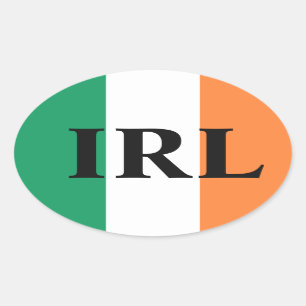 Irish Flag IRL stkcn Ovaler Aufkleber