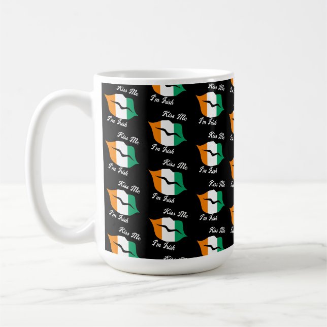 Irish Flag Kisses - Kiss Me I'm Irish St. Paddy's Kaffeetasse (Links)