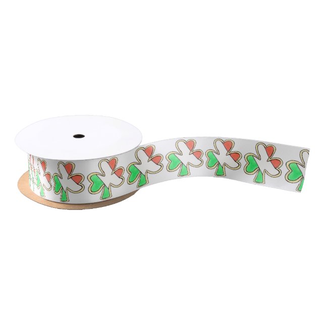 Irish Flag Kleeblatt Cookie Satinband (Spule)