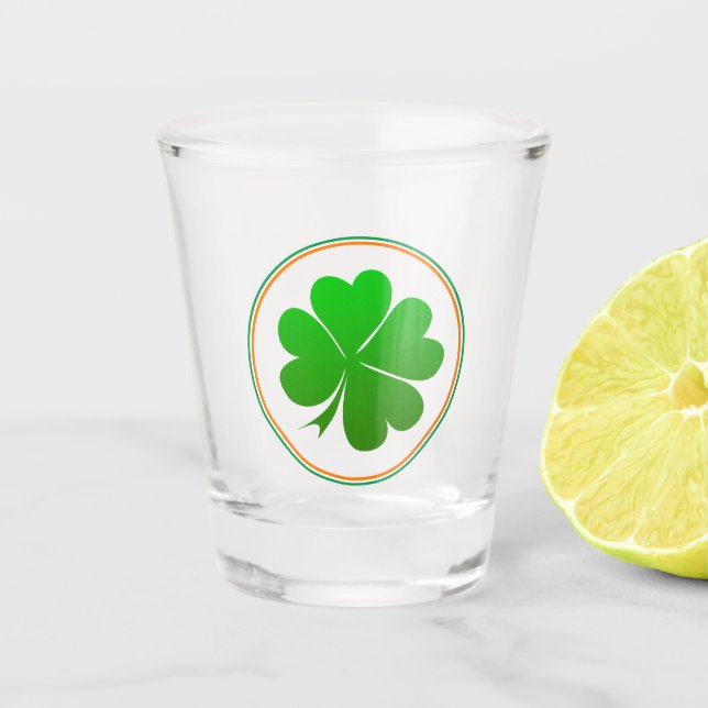 Irish Flag, Kleeblatt, Ireland Party, St Patrick Schnapsglas (Vorderseite)