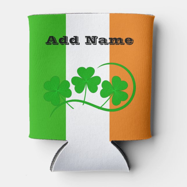 Irish Flag Kleeblatt St Patricks Beer Cooler Dosenkühler (Vorderseite)