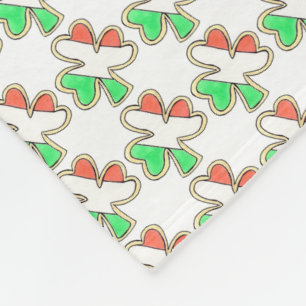 Irish Flag Kleeblatt St. Patrick's Day Clovers Fleecedecke