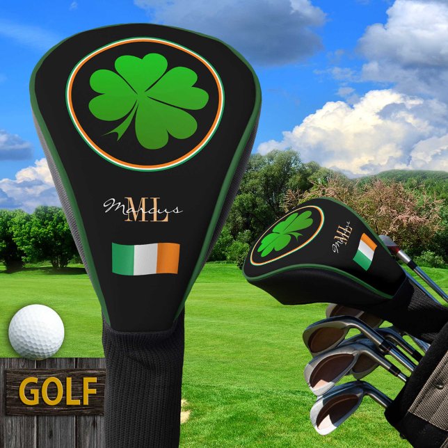 Irish Flag, Lucky, Monogram, Golfspiel Irland Golf Headcover (Von Creator hochgeladen)
