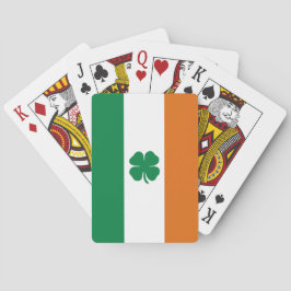 Irish Flag Patriotic Ireland Flag Vierblättriges K Spielkarten
