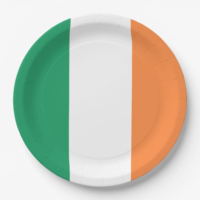 Irish Flag (Republik Irland) (ROI) (Eire) Pappteller (Vorderseite)