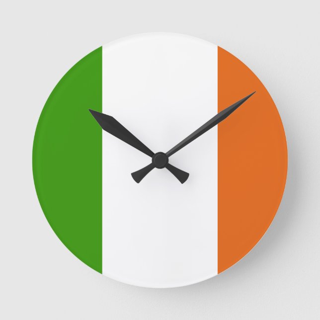 Irish Flag Runde Wanduhr (Vorderseite)