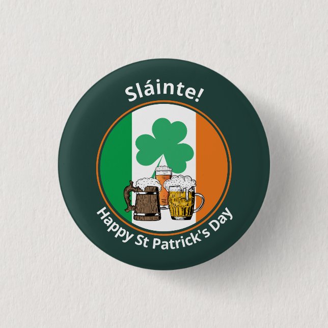 Irish Flag St Patricks Day Button (Vorderseite)