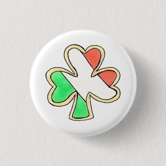 Irish Flag St Patrick's Day Kleeblatt Clover Cooki Button (Vorderseite)