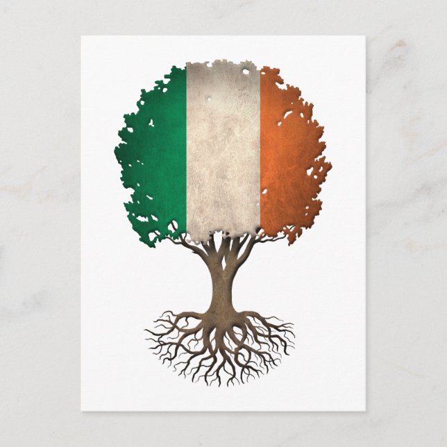 Irish Flag Tree of Life Customizable Postkarte (Vorderseite)