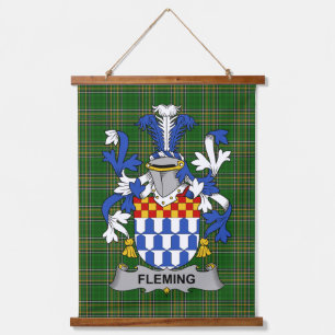 Irish Fleming Coat of Arms Familienwappen Wandteppich Mit Holzrahmen