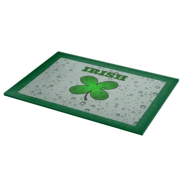 Irish Flover Clover Glass Cutting Board Schneidebrett (Ecke)