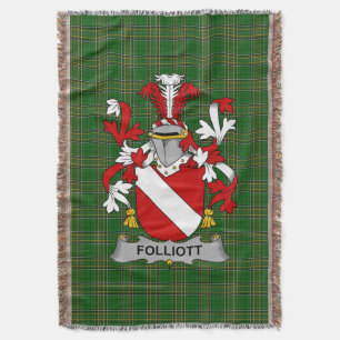 Irish Folliott Coat of Arms Familienwappen Irland Decke