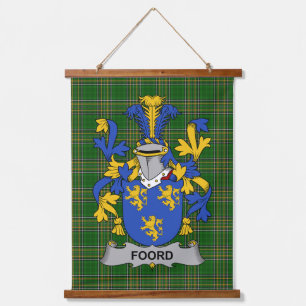 Irish Foord Coat of Arms Familienwappen Wandteppich Mit Holzrahmen