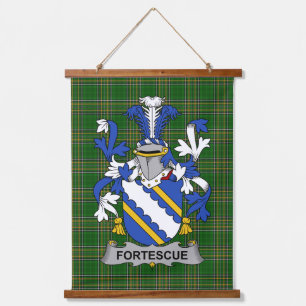 Irish Fortescue Coat of Arms Familienwappen Wandteppich Mit Holzrahmen