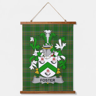 Irish Foster Coat of Arms Familienwappen Wandteppich Mit Holzrahmen